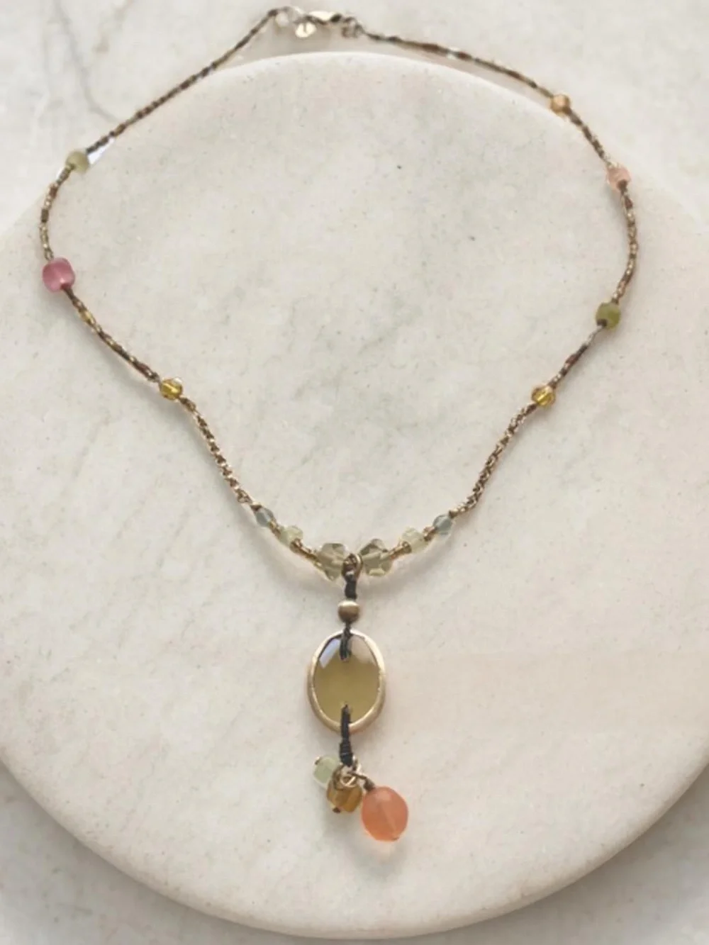 Silpada Delicate Multicolor Bead Pendant Necklace N2008  17” inches - Picture 2 of 8